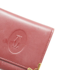 カルティエ マストライン コインケース ボルドー ワインレッド レザー レディース CARTIER 【中古】