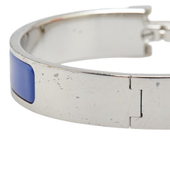エルメス クリックH PM ブレスレット シルバー ブルー メタル レディース HERMES 【中古】