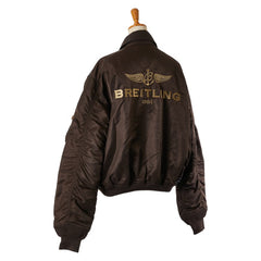 ブライトリング ALPHA コラボ フライトジャケット サイズ:M ブラウン ナイロン レザー メンズ BREITLING 【中古】