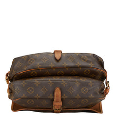 ルイ ヴィトン モノグラム ソミュール30 斜めがけ ショルダーバッグ M42256 ブラウン PVC レザー レディース LOUIS VUITTON 【中古】