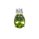 K18WG ホワイトゴールド ペリドット2.27ct ダイヤ0.05ct ペンダントトップ レディース 【中古】