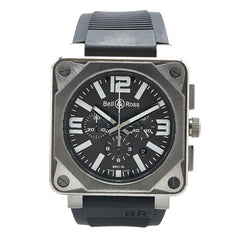 ベル&ロス プロ チタニウム 腕時計 BR01-94-TT 自動巻き グレー文字盤 チタン ラバー メンズ Bell&Ross 【中古】