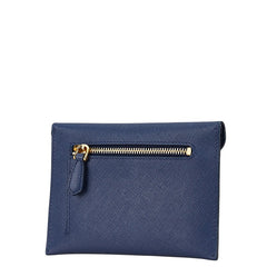 プラダ レター型 コインケース 小銭入れ ブルー レザー レディース PRADA 【中古】