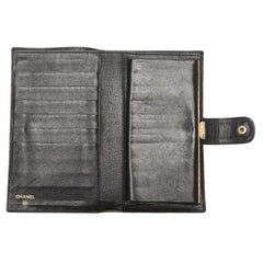 シャネル ココマーク がま口 長財布 ブラック キャビアスキン レディース CHANEL 【中古】