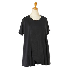 バレンシアガ フロントスリット 半袖 Tシャツ サイズ:M ブラック ポリウレタン ポリエステル コットン レディース BALENCIAGA 【中古】