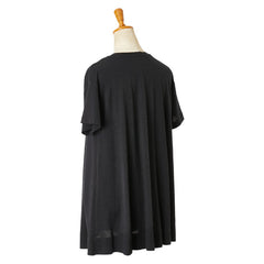 バレンシアガ フロントスリット 半袖 Tシャツ サイズ:M ブラック ポリウレタン ポリエステル コットン レディース BALENCIAGA 【中古】