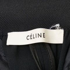 セリーヌ パンツ スラックス テーパード 裾ジップ サイズ:34 ブラック レーヨン アセテート ポリウレタン レディース CELINE 【中古】