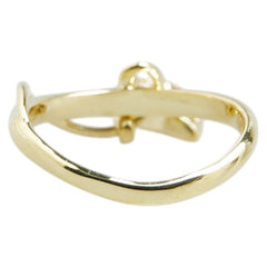 K18YG イエローゴールド ダイヤ0.08ct 星 スター モチーフ ピンキー リング 指輪 レディース 4.5号 【中古】