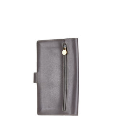 ロエベ アナグラムロゴ パスポートケース グレー レザー レディース LOEWE 【中古】