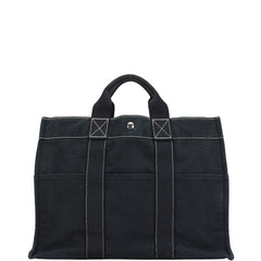 エルメス フールトゥ トートMM トートバッグ ブラック キャンバス レディース HERMES 【中古】
