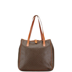 セリーヌ マカダム トートバッグ ショルダーバッグ ブラウン PVC レザー レディース CELINE 【中古】