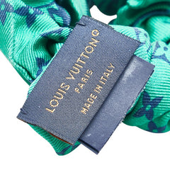 ルイ ヴィトン モノグラム スター シュシュ ヘアアクセサリー M77798 グリーン ネイビー シルク レディース LOUIS VUITTON 【中古】