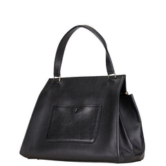 セリーヌ エッジ ラージ ハンドバッグ トートバッグ ブラック レザー レディース CELINE 【中古】