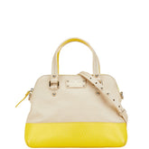 ケイトスペード バイカラー ハンドバッグ ショルダーバッグ 2WAY ベージュ イエロー レザー レディース Kate Spade 【中古】