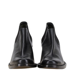 プラダ ショートブーツ サイズ:34 1/2 ブラック レザー レディース PRADA 【中古】