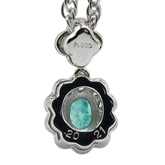 Pt900 プラチナ Pt850 プラチナ エメラルド0.20ct ダイヤ0.21ct プチ ネックレス レディース 【中古】