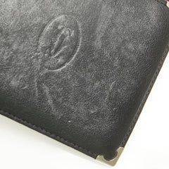 カルティエ マストライン 二つ折り財布 ブラック レザー レディース CARTIER 【中古】