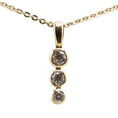 K18YG イエローゴールド ダイヤ0.24ct ペンダントネックレス レディース 【中古】