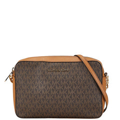 マイケルコース シグネチャー 斜め掛け チェーン ショルダーバッグ 35F8GTTC3B ブラウン PVC レザー レディース Michael Kors 【中古】