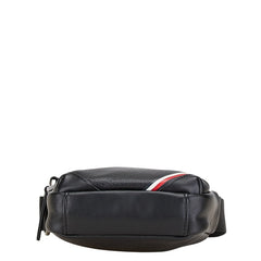 トミーヒルフィガー 1985 PU MINI REPORTER ミニリポーター 斜め掛け ショルダーバッグ ポシェット ブラック レザー メンズ TOMMY HILFIGER 【中古】