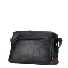 Les sacs Adam ルサックアダム クロコ型押し 斜め掛け ショルダーバッグ ブラック レザー レディース 【中古】