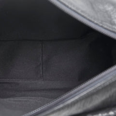 Les sacs Adam ルサックアダム クロコ型押し 斜め掛け ショルダーバッグ ブラック レザー レディース 【中古】