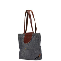 ハンティングワールド トートバッグ ショルダーバッグ ネイビー ブラウン キャンバス レザー レディース HUNTING WORLD 【中古】