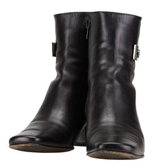 サルヴァトーレフェラガモ ガンチーニ ブーツ ショートブーツ サイズ:7C ブラック レザー レディース Salvatore Ferragamo 【中古】