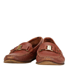 サルヴァトーレフェラガモ ヴァラ ローファー サイズ:6 ブラウン レザー レディース Salvatore Ferragamo 【中古】