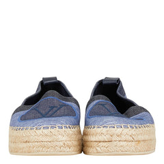 ルイ ヴィトン LVロゴ スリッポン サイズ:38 インディゴブルー デニム エスパドリーユ レディース LOUIS VUITTON 【中古】