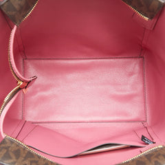 マイケルコース MKモノグラム ハンドバッグ トートバッグ ブラウン ピンク PVC レザー レディース Michael Kors 【中古】