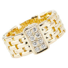 K18YG イエローゴールド ダイヤ0.25ct リング 指輪 レディース 13.5号 【中古】