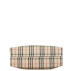 バーバリー ノバチェック トートバッグ ベージュ ブラック キャンバス レザー レディース BURBERRY 【中古】