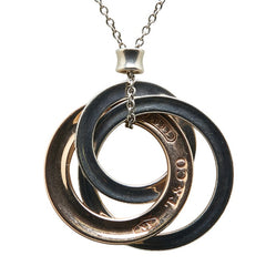 ティファニー インターロッキング サークル ネックレス SV925 シルバー ルベドメタル コンビ レディース TIFFANY&Co. 【中古】