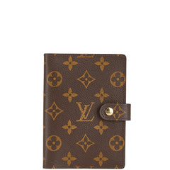 ルイ ヴィトン モノグラム アジェンダPM 手帳カバー 6穴 R20005 ブラウン PVC レザー レディース LOUIS VUITTON 【中古】