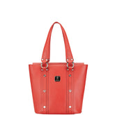 エム シー エム スタッズ ハンドバッグ トートバッグ レッド レザー レディース MCM 【中古】