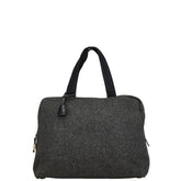 プラダ 三角ロゴプレート ハンドバッグ トートバッグ グレー ウール レディース PRADA 【中古】