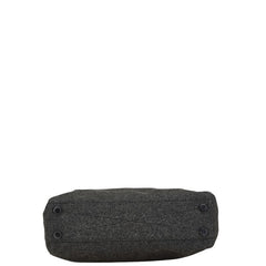 プラダ 三角ロゴプレート ハンドバッグ トートバッグ グレー ウール レディース PRADA 【中古】