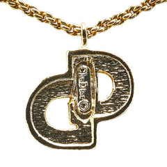 ディオール CDロゴ ラインストーン ネックレス ゴールド メッキ レディース Dior 【中古】