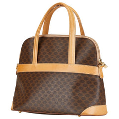 セリーヌ マカダム ハンドバッグ ショルダーバッグ 2WAY ブラウン PVC レザー レディース CELINE 【中古】