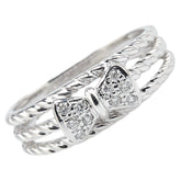 ポンテヴェキオ K18WG ホワイトゴールド ダイヤ0.10ct リボン モチーフ リング 指輪 レディース Ponte Vecchio 13号 【中古】