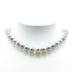 スターリングシルバー 黒蝶真珠10~14mm ネックレス レディース 【中古】