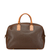 セリーヌ マカダム ボストンバッグ ブラウン PVC レザー レディース CELINE 【中古】