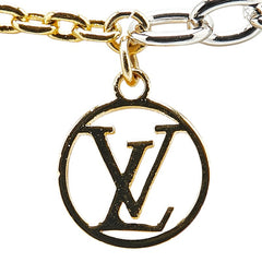 ルイ ヴィトン ロゴマニア ネックレス M68074 ゴールド シルバー メッキ メタル レディース LOUIS VUITTON 【中古】