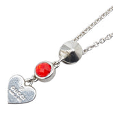 グッチ トレードマーク ドロップ ペンダント ハート ネックレス 325871 08241 8166 シルバー レッド クリスタル メタル レディース GUCCI 【中古】