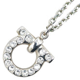 サルヴァトーレフェラガモ ガンチーニ ラインストーン ネックレス シルバー メタル レディース Salvatore Ferragamo 【中古】