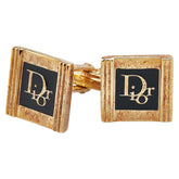 ディオール ロゴ カフス ゴールド ブラック メッキ レディース Dior 【中古】