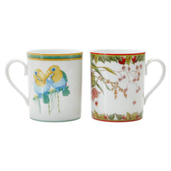 エルメス トゥカン Le jardin de Pythagore ピタゴラス マグカップ ティーカップ 2客 ホワイト マルチカラー 陶器 レディース HERMES 【中古】