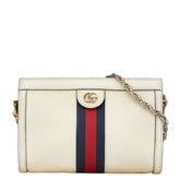 グッチ オフィディア シェリーライン チェーン 斜め掛け ショルダーバッグ 503877 ホワイト アイボリー レザー レディース GUCCI 【中古】