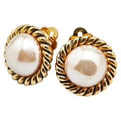 シャネル ヴィンテージ フェイクパール イヤリング ゴールド メッキ レディース CHANEL 【中古】